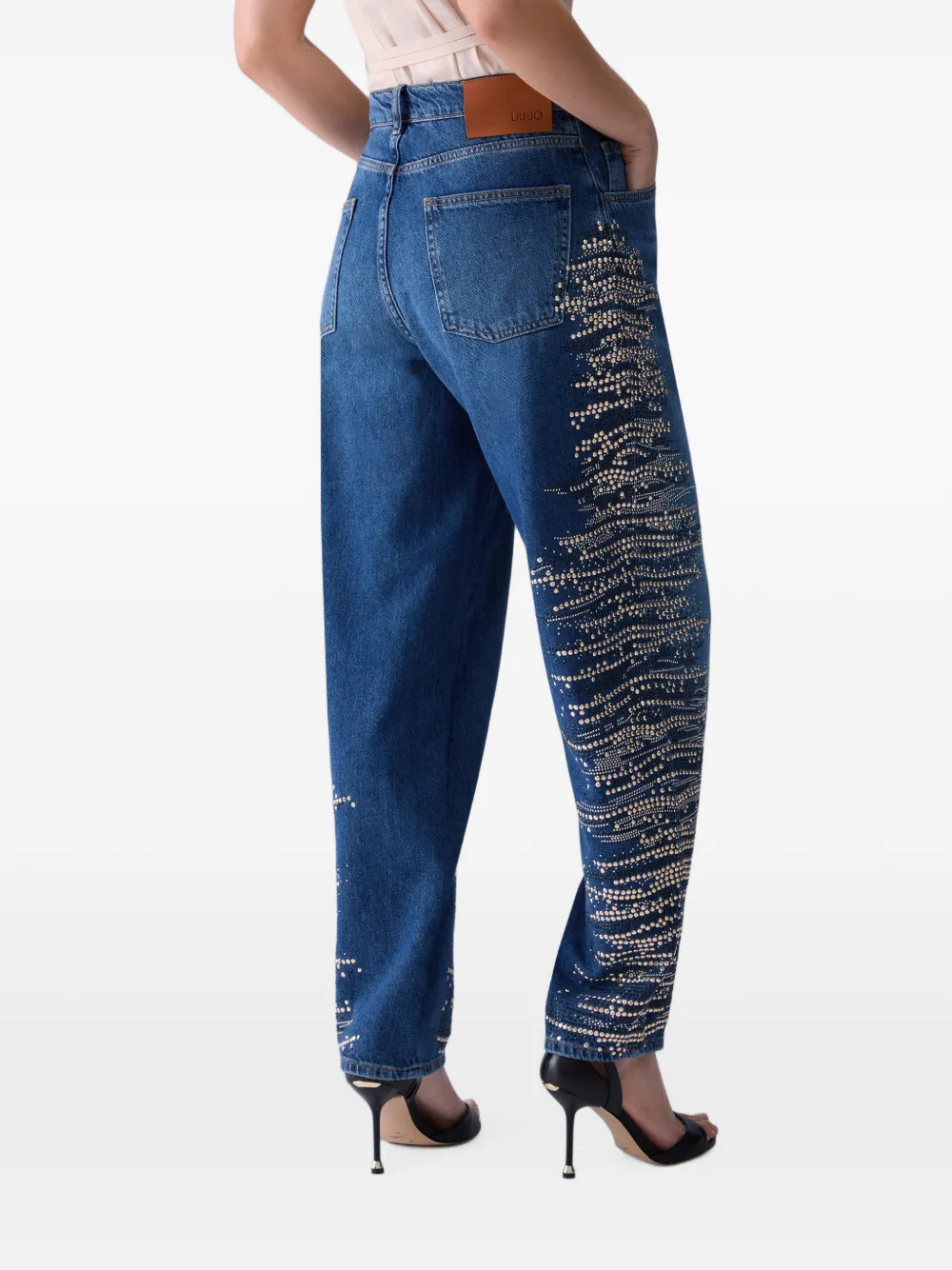 LIU JO Straight jeans met borduurwerk Blauw