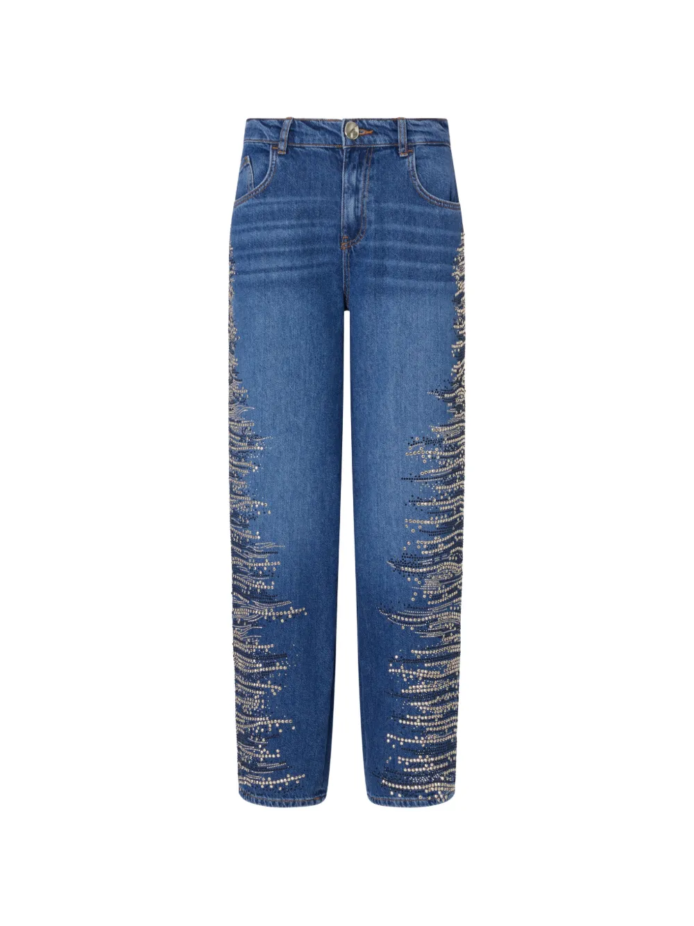 LIU JO straight jeans with jewel embroidery - Blu