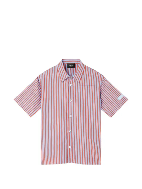 Versace Kids striped cotton-poplin shirt