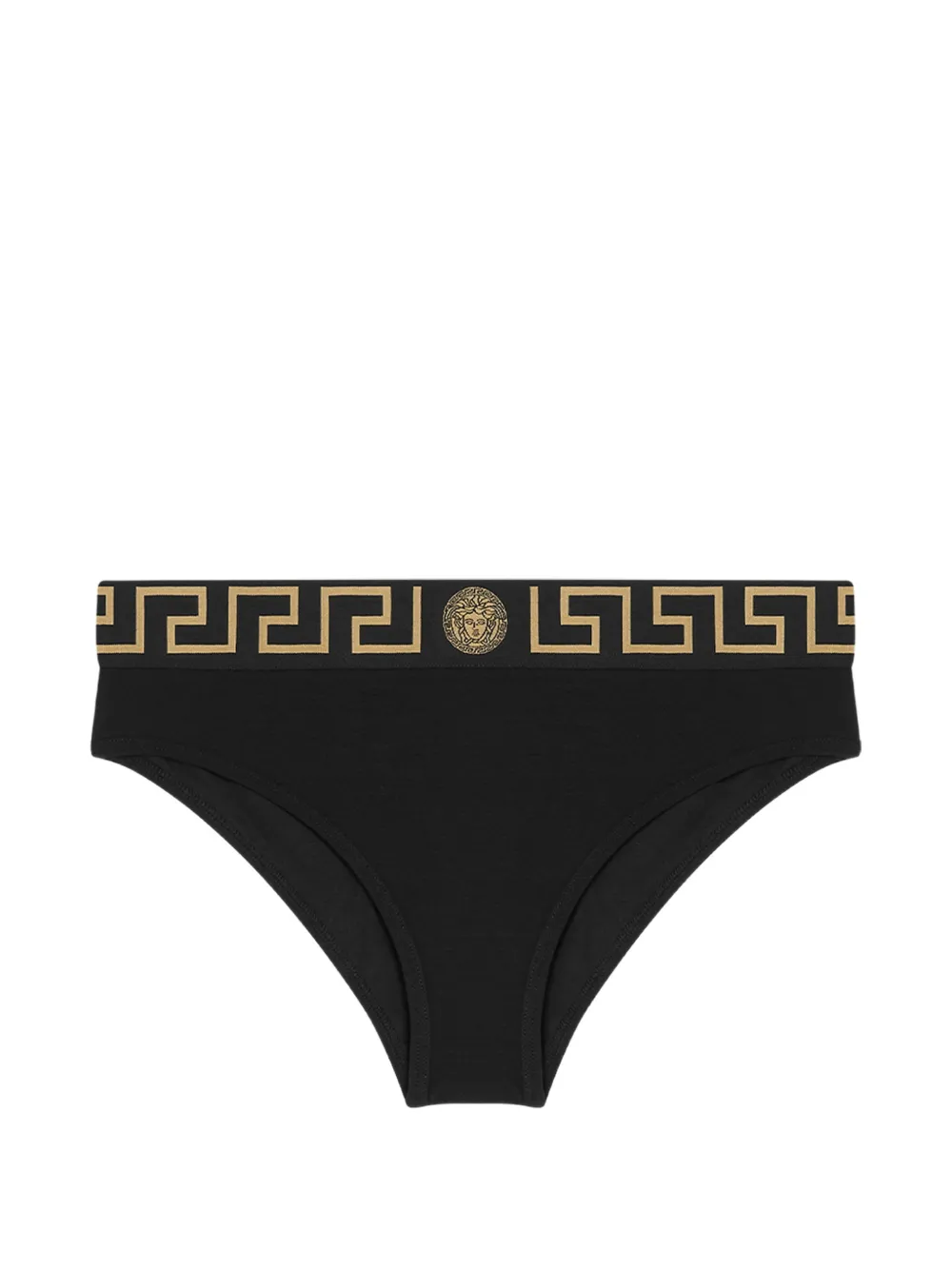 Versace Slip in jersey di cotone jacquard - Nero