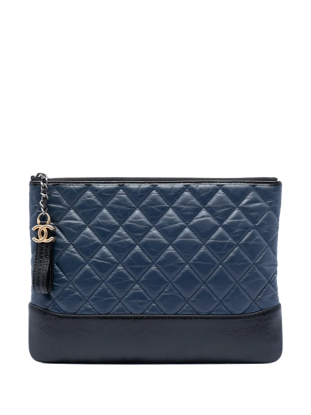 CHANEL Pre-Owned Clutch Gabrielle O Case media in pelle di vitello 2018-2019 - Blu