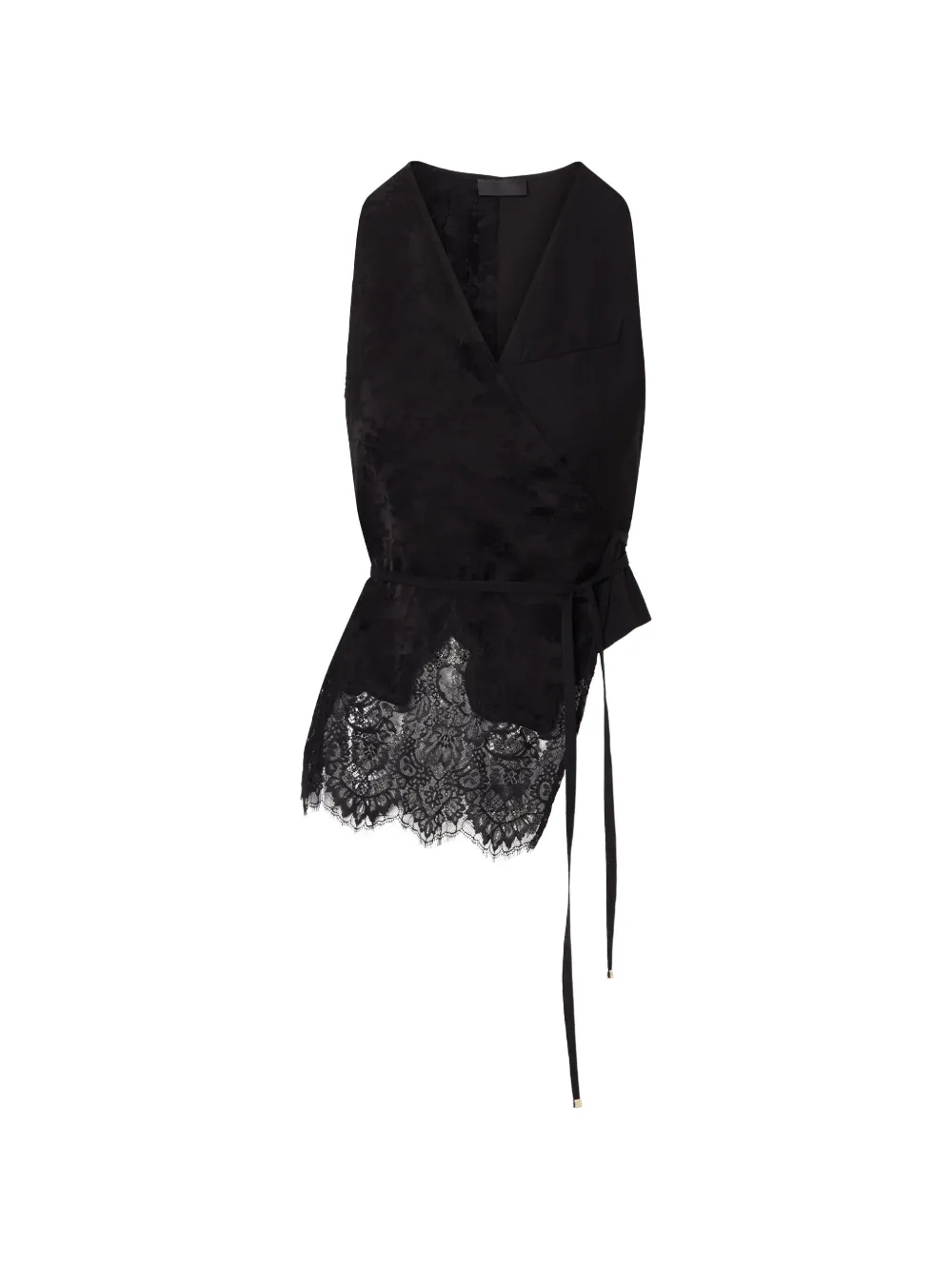 LIU JO jacquard top with lace details - Nero