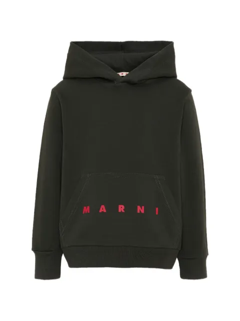 Marni Kids logo-print pouch-pocket hoodie