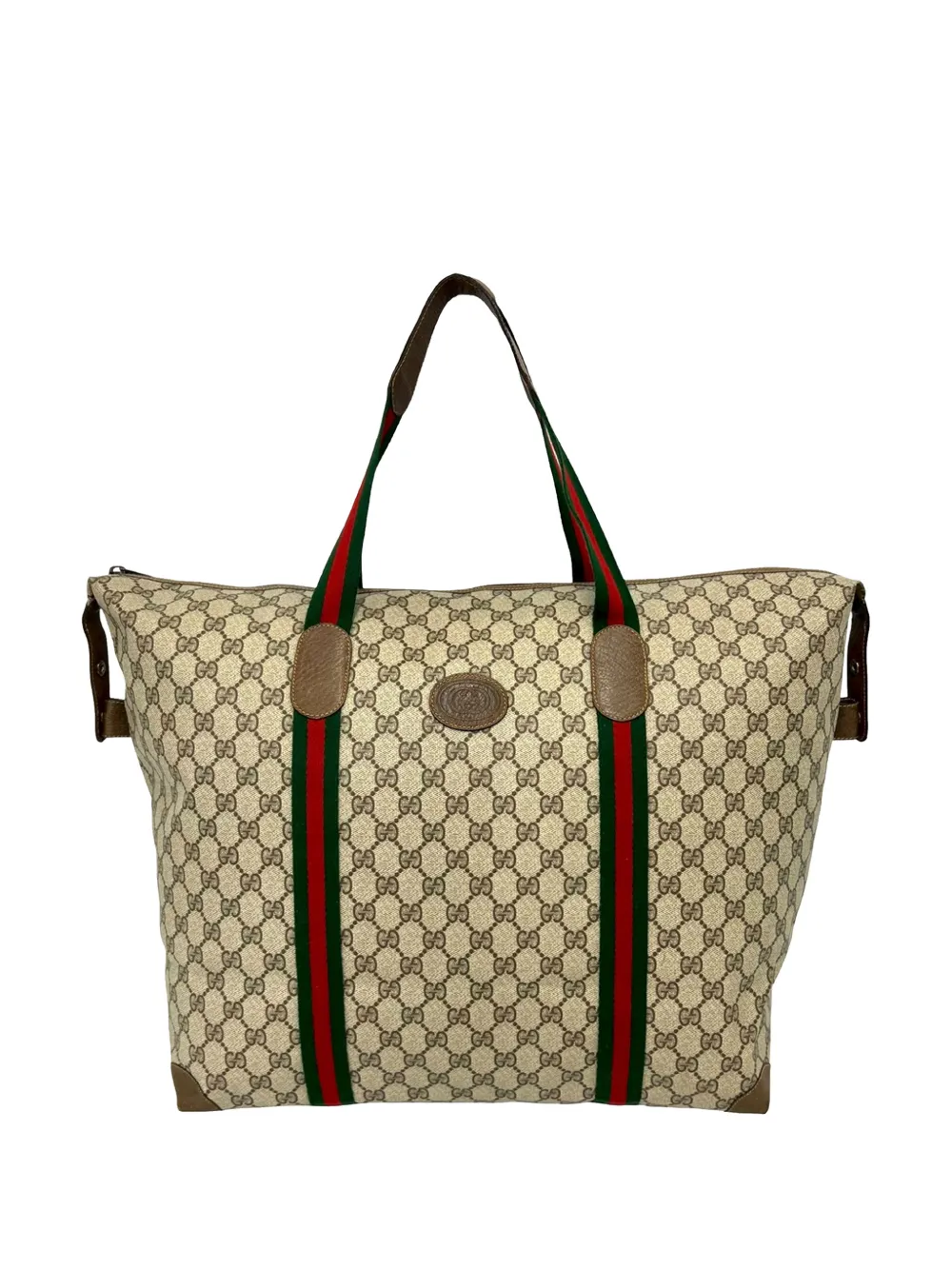 Gucci Pre-Owned Borsa tote in tessuto GG Supreme con decorazione Web XX secolo - Toni neutri