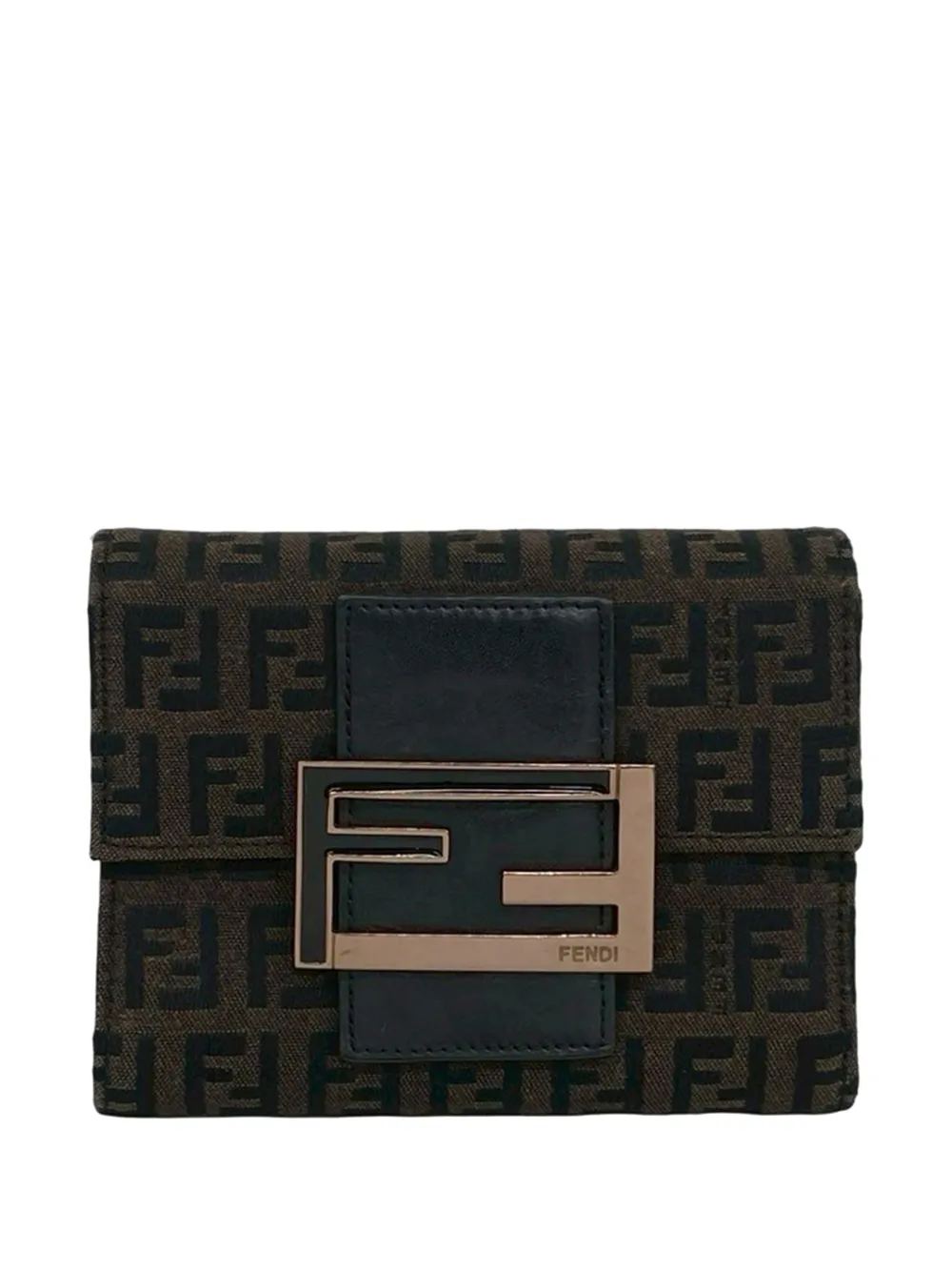 Fendi Pre-Owned Portafoglio bi-fold piccola in tela Zucchino 2000-2010 - Marrone