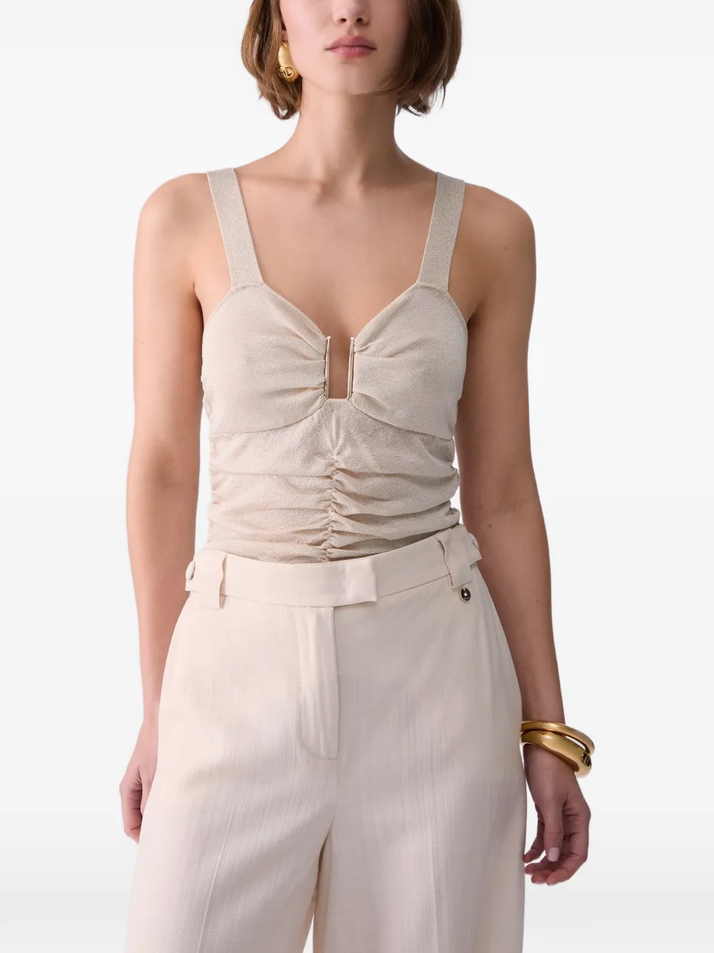LIU JO Lurex elegante top Beige
