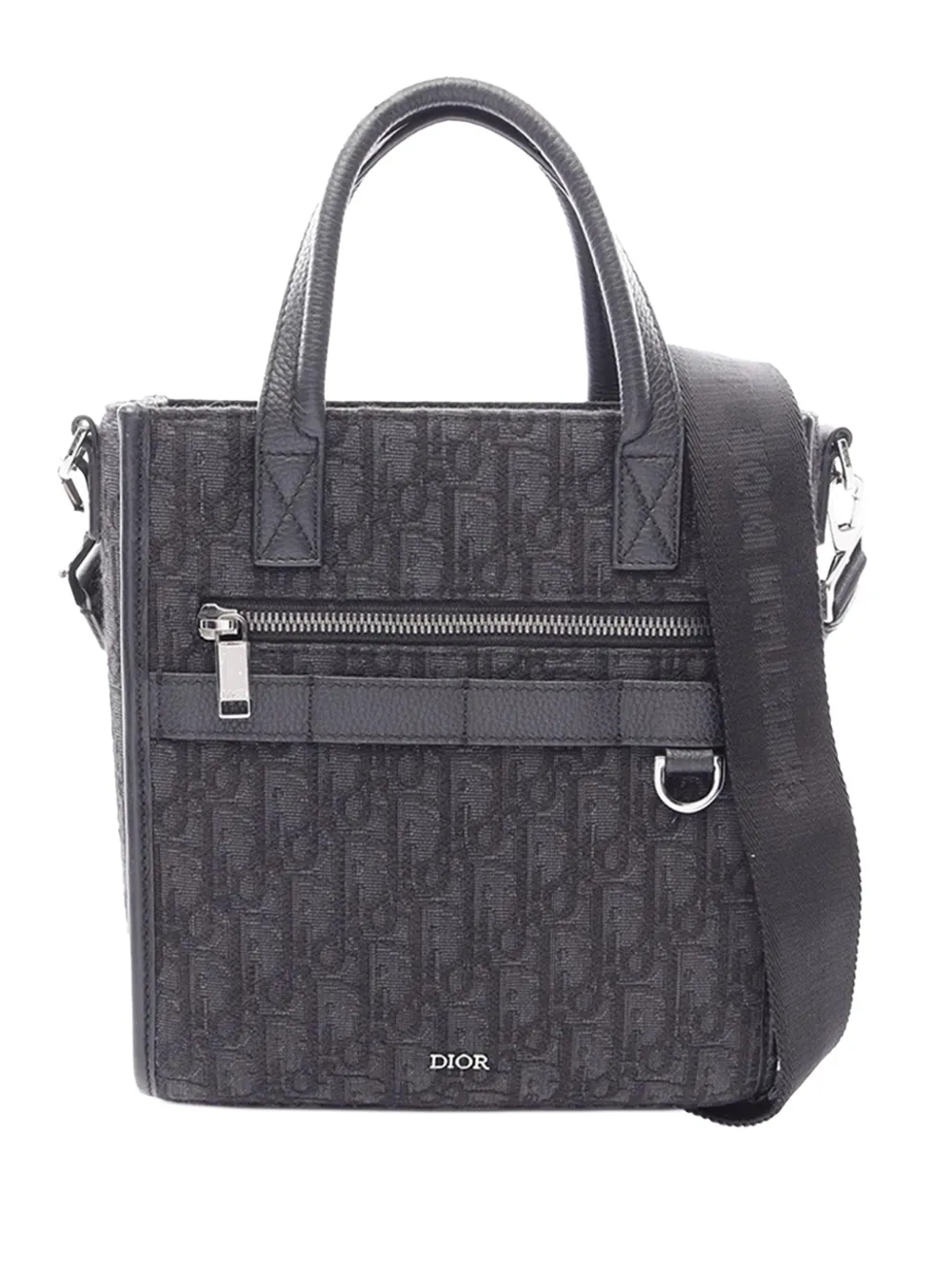 Christian Dior Pre-Owned Borsa tote Safari North-South mini in tela con motivo Oblique 2010-2026 - Nero