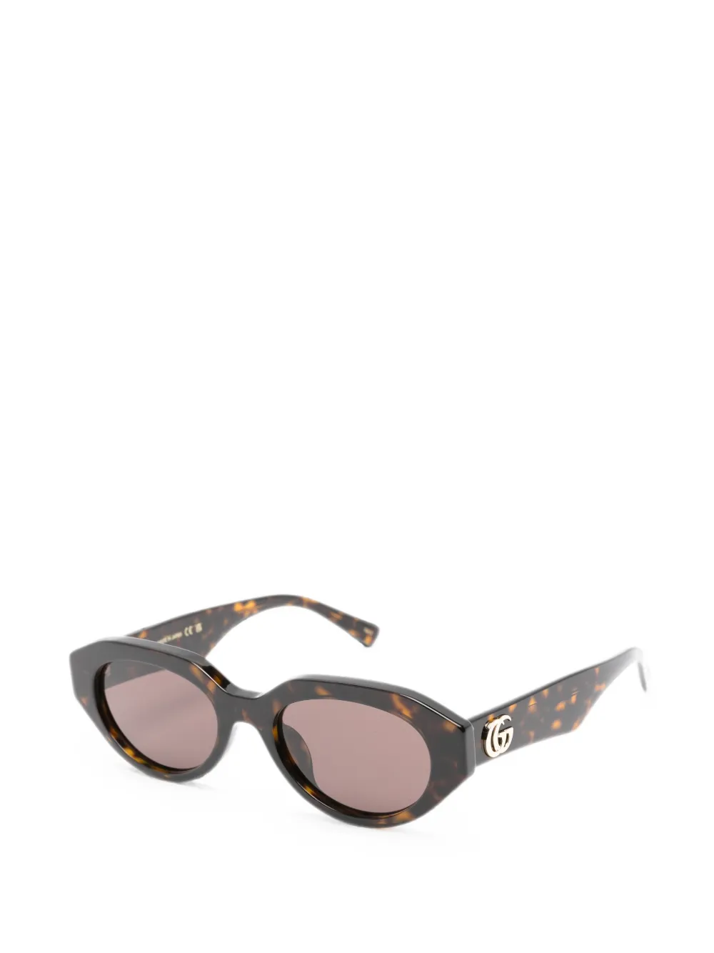 Gucci Eyewear Double G zonnebril met schildpadschild-design Bruin