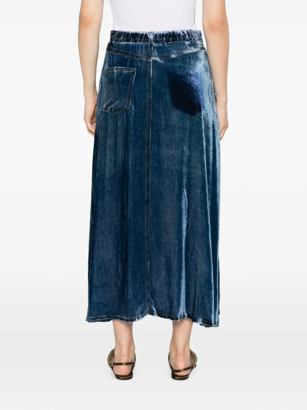 Pierre-Louis Mascia Kandox midi-rok met fluwelen effect en vlakken Blauw