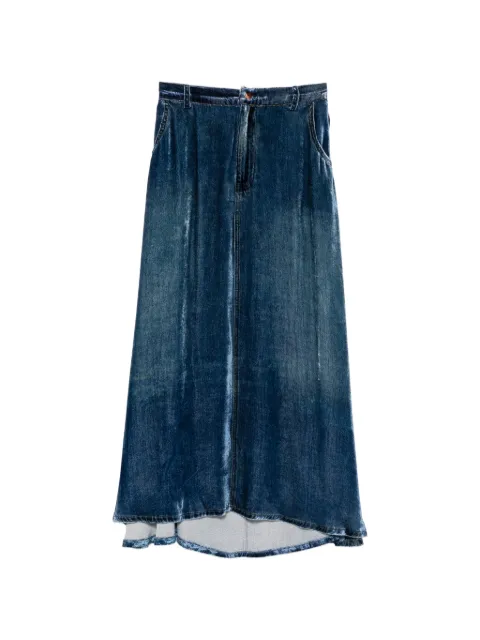Pierre-Louis Mascia Kandox velvet-effect panelled midi skirt