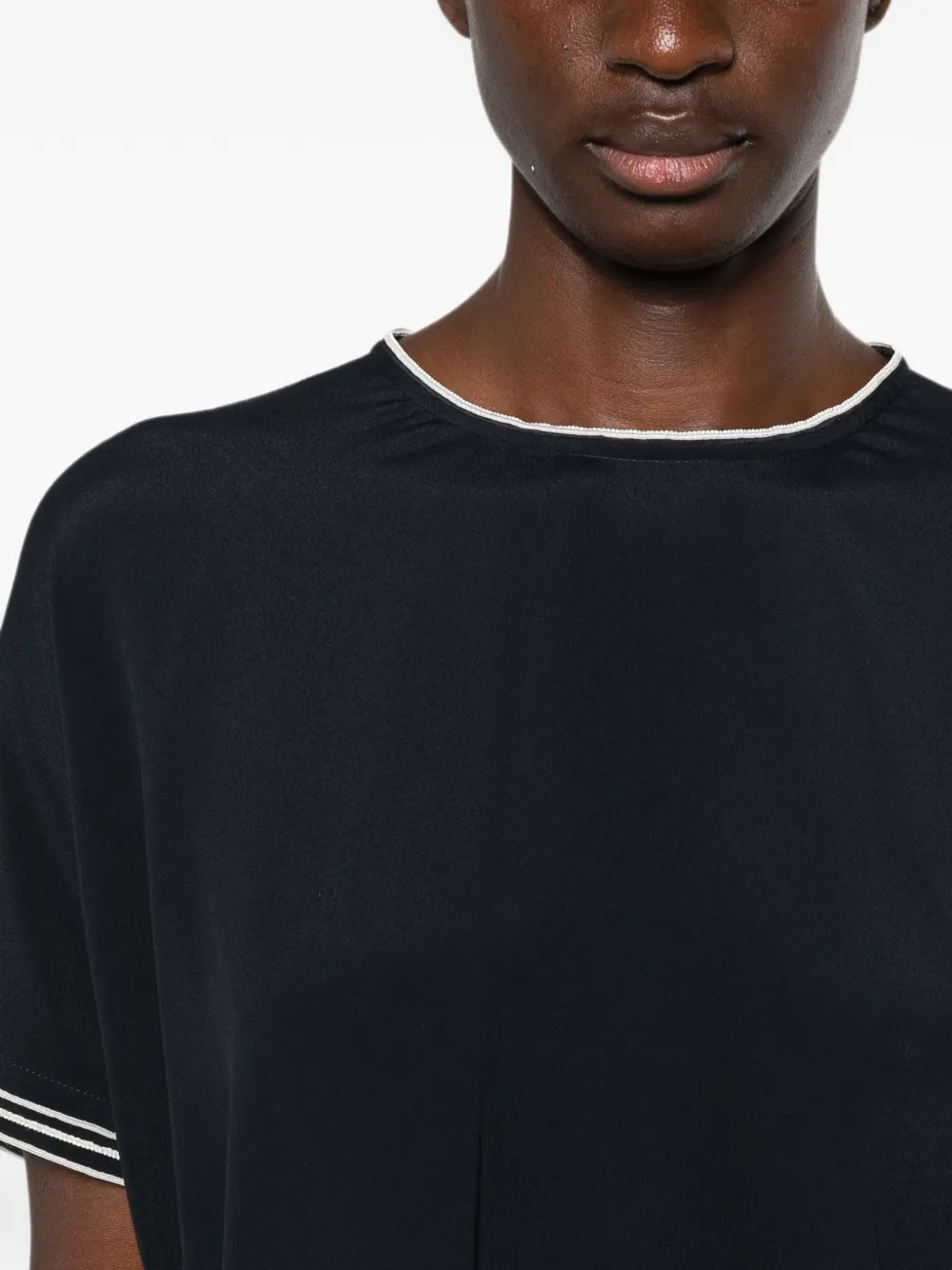 Fabiana Filippi Gestreepte blouse met korte mouwen Blauw