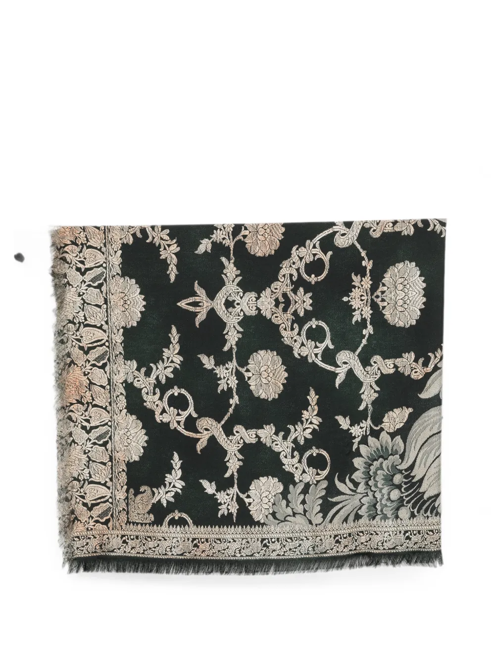 Pierre-Louis Mascia floral-jacquard fringed scarf - Nero