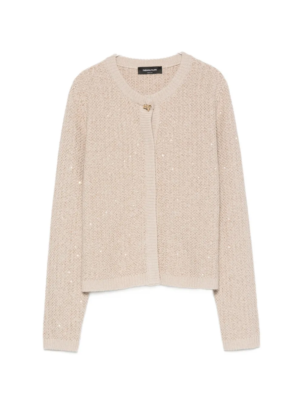 Fabiana Filippi sequin-embellished knitted wool cardigan - Toni neutri
