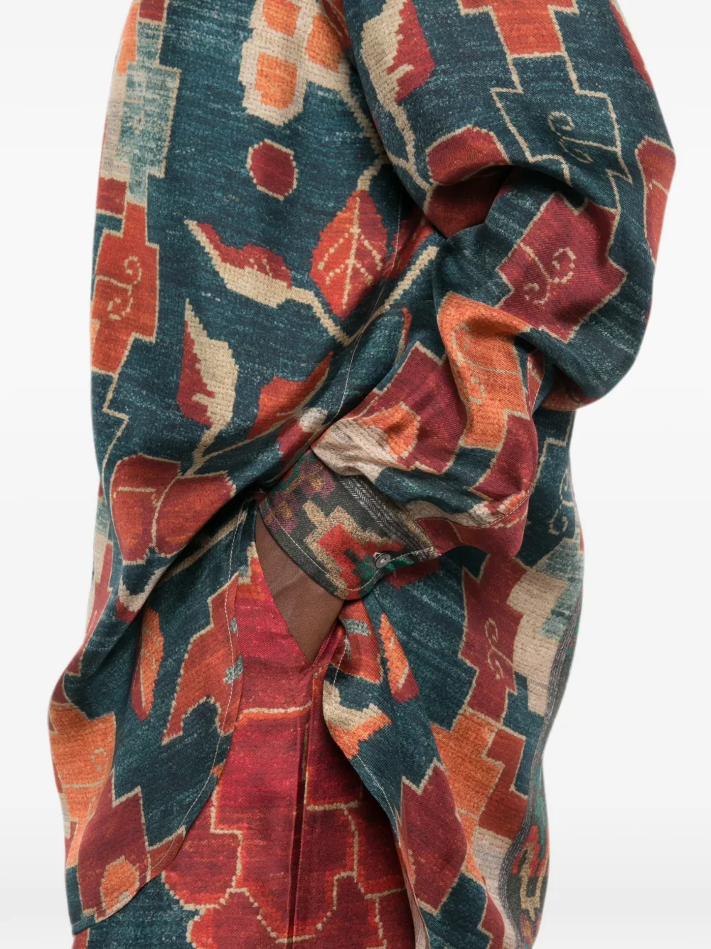 Pierre-Louis Mascia Overhemd met geometrische print en bandkraag Blauw
