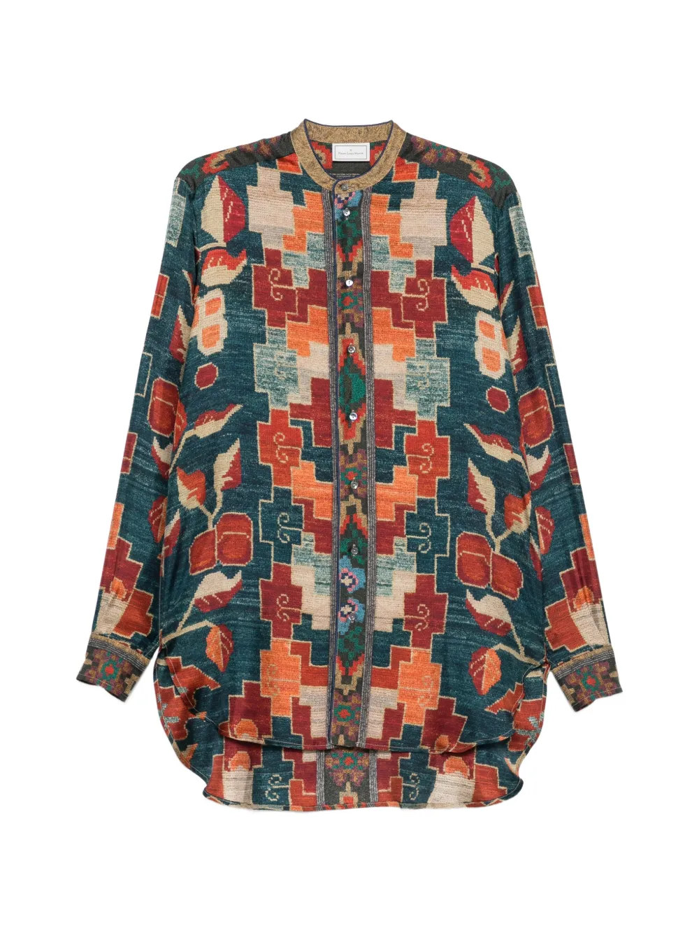 Pierre-Louis Mascia Camicia con stampa geometrica - Blu