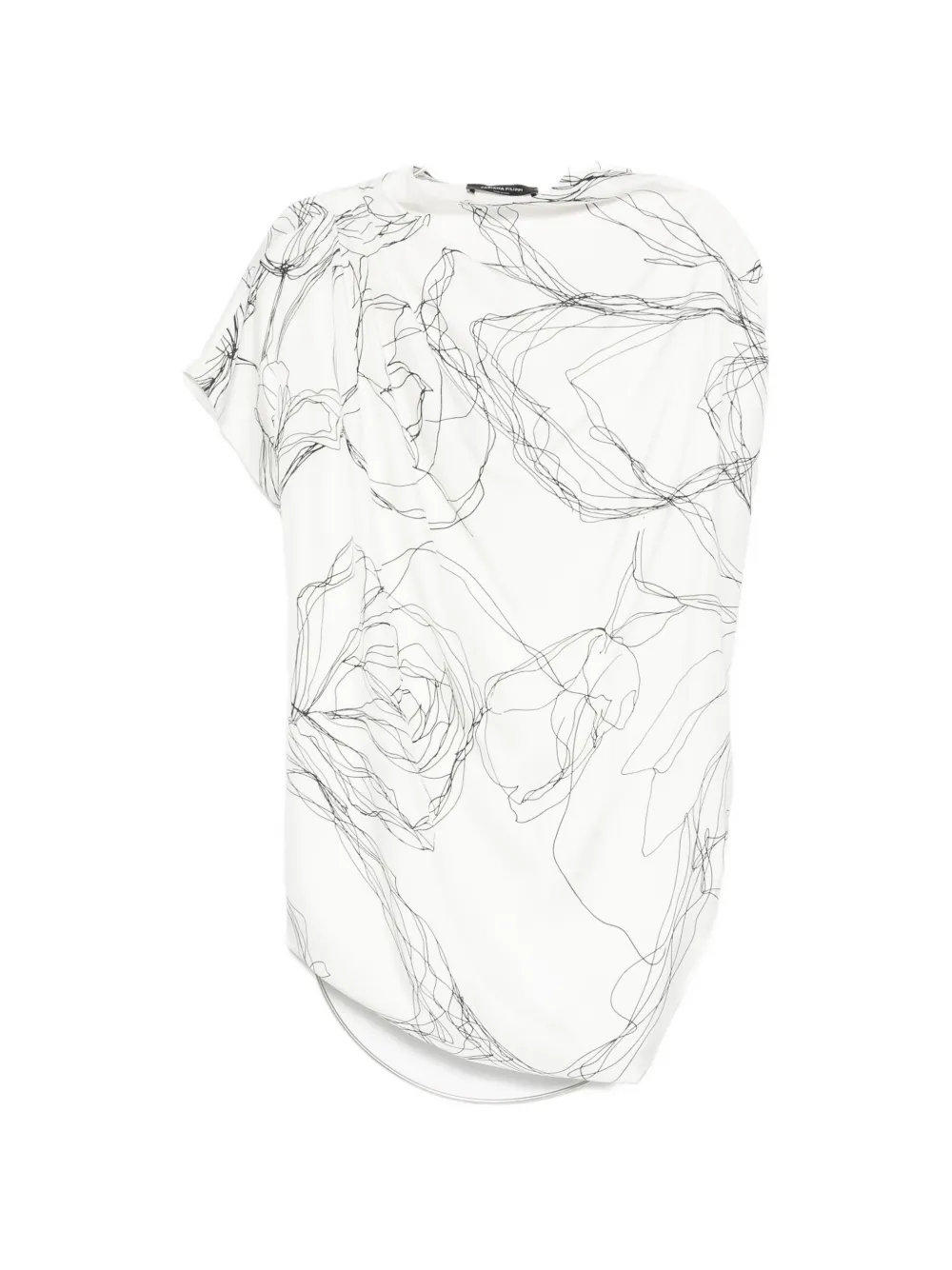 Fabiana Filippi floral-print draped top - Blu