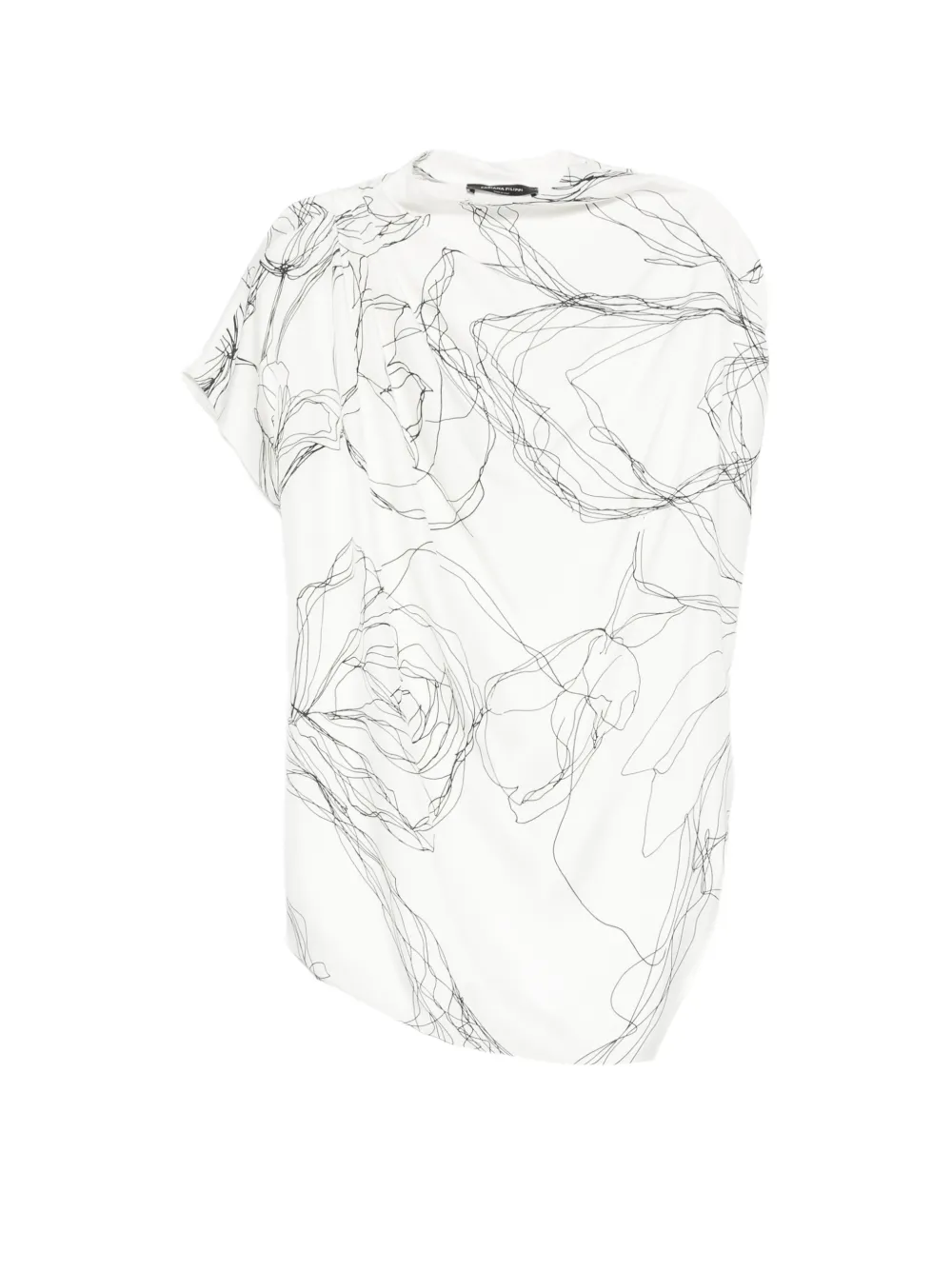 Fabiana Filippi floral-print draped top - Blue