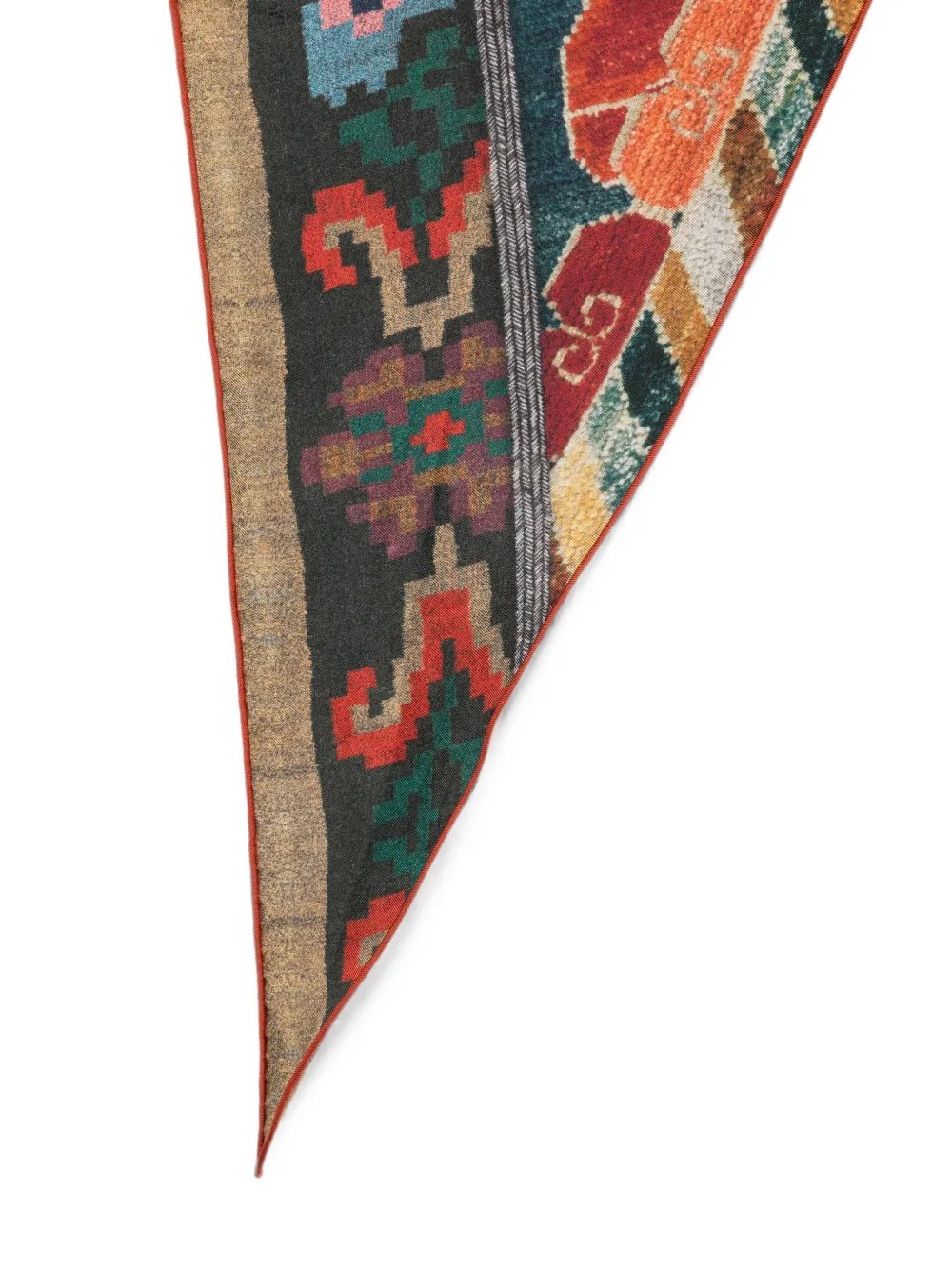 Pierre-Louis Mascia Sjaal met geometrische afwerking en bloemenprint Rood