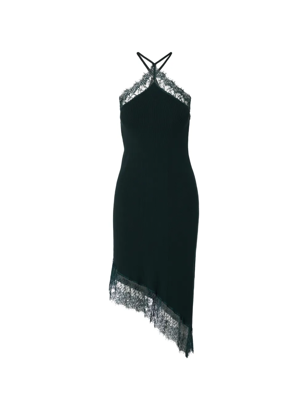 LIU JO knit midi dress with lace - Verde