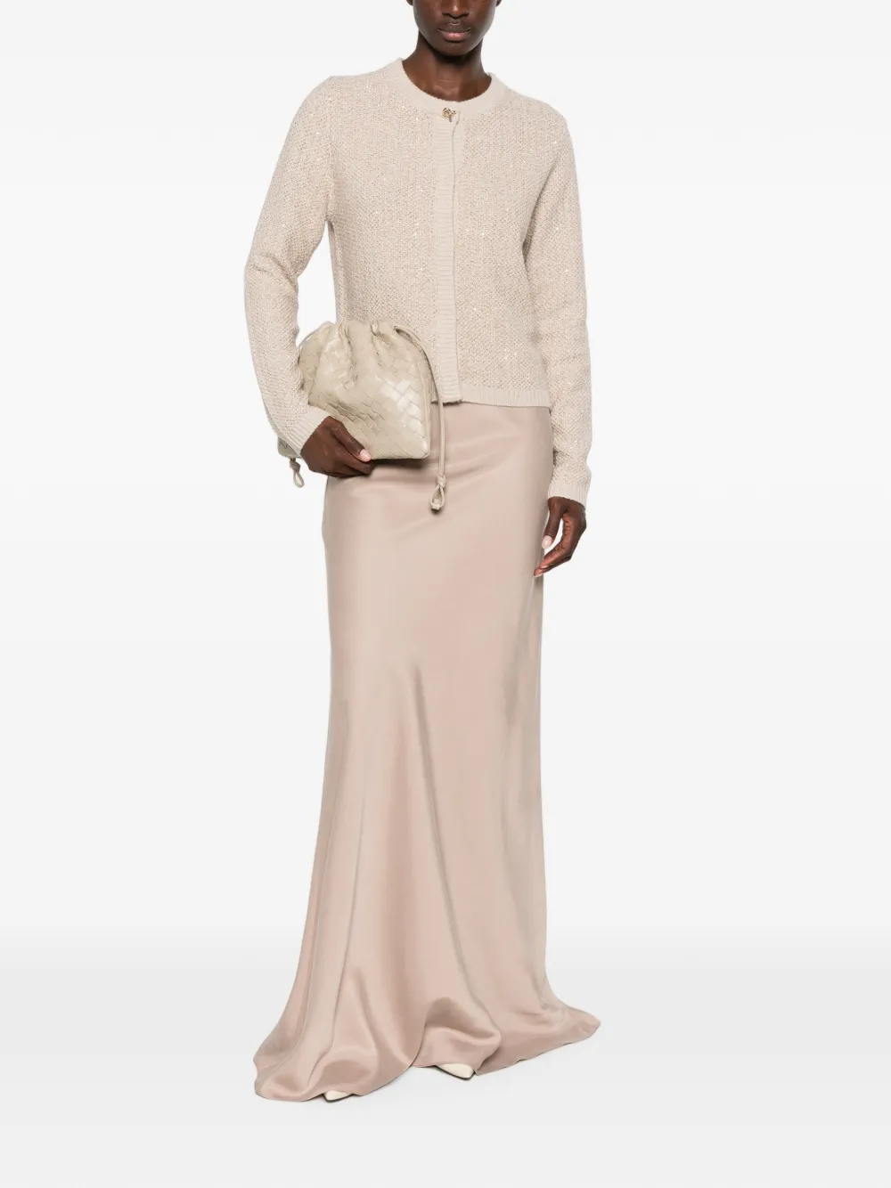 Fabiana Filippi Maxi-rok met satijnen afwerking Beige