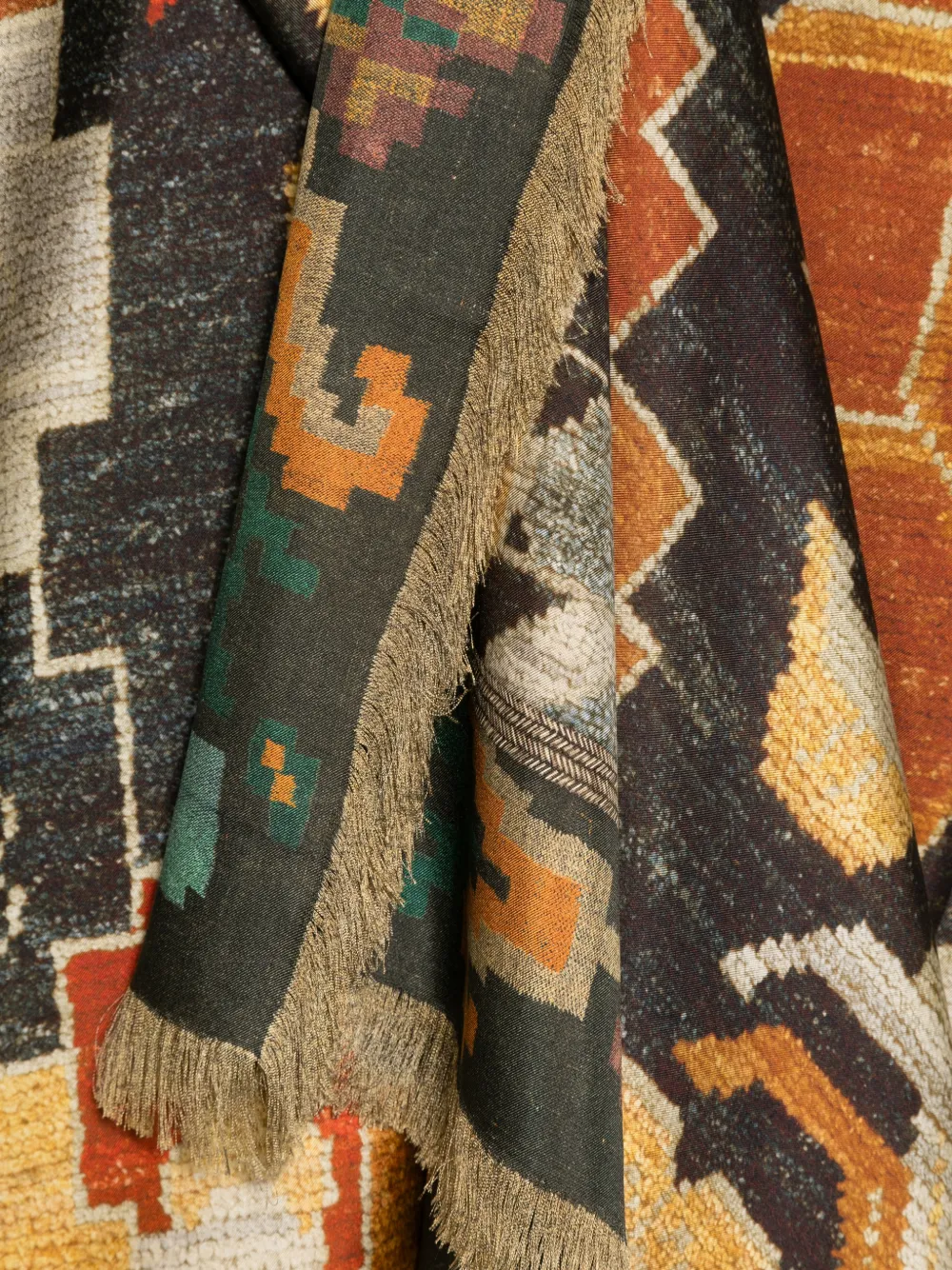 Pierre-Louis Mascia Sjaal met geometrische print Bruin