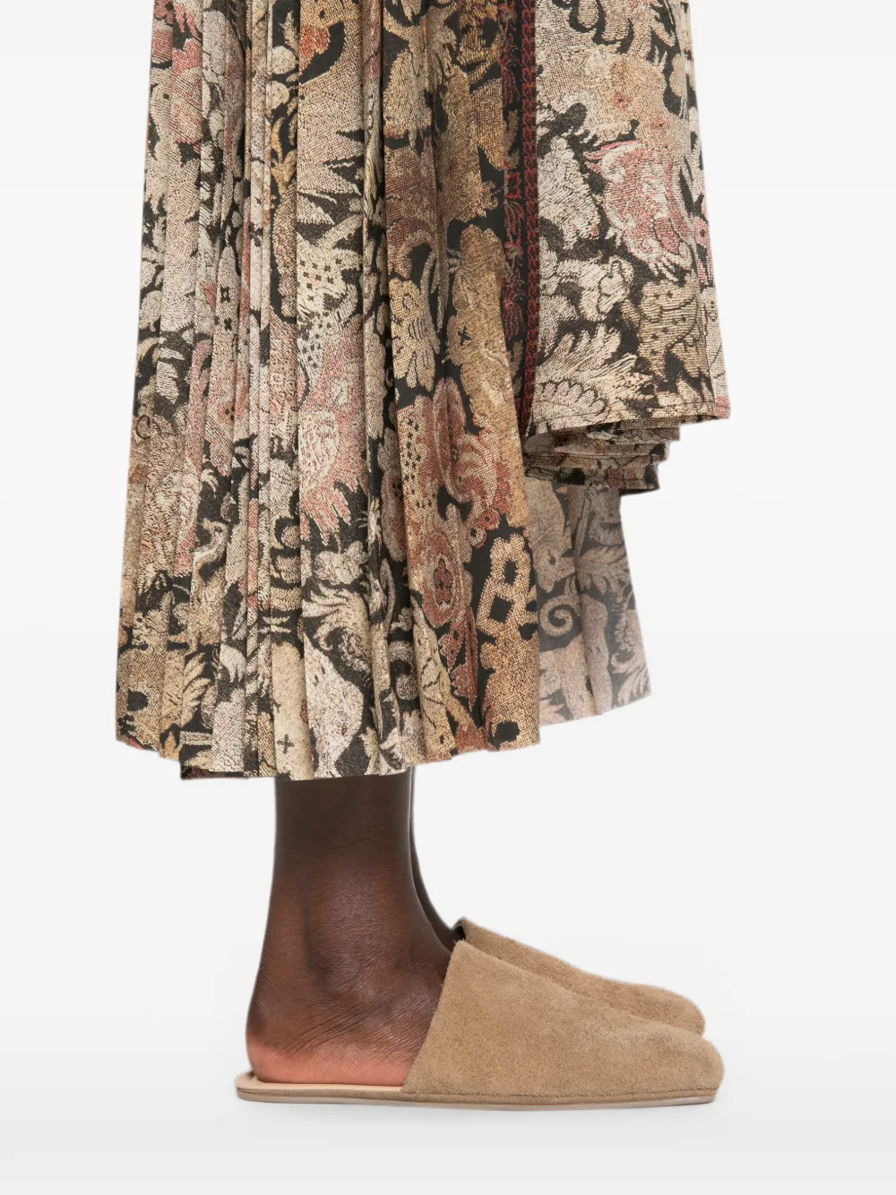 Pierre-Louis Mascia Maxi-plooirok met bloemenprint Beige