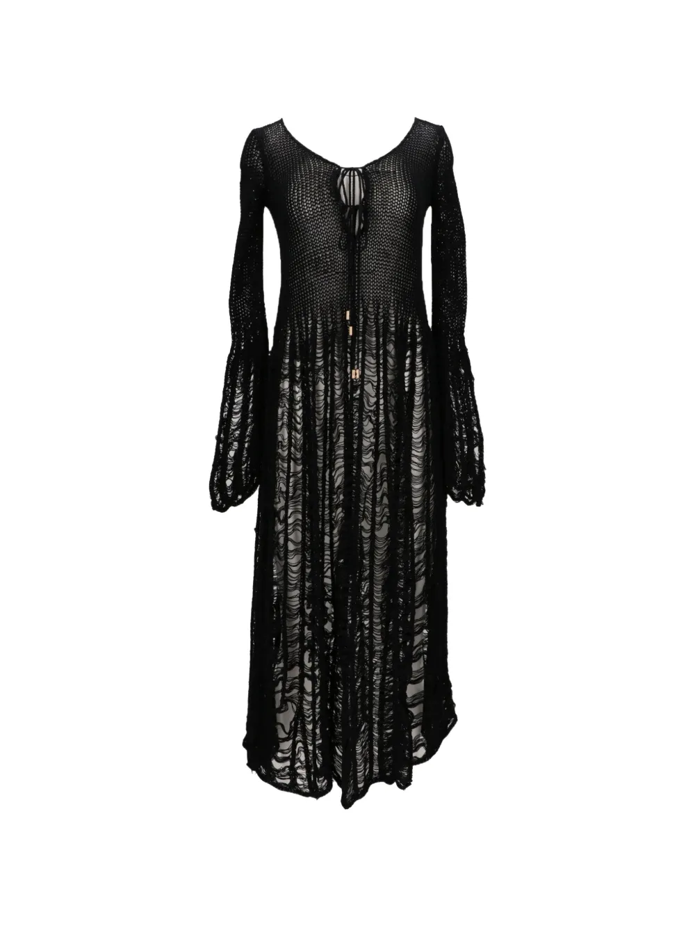 TOM FORD ladder-stitch maxi dress - Nero