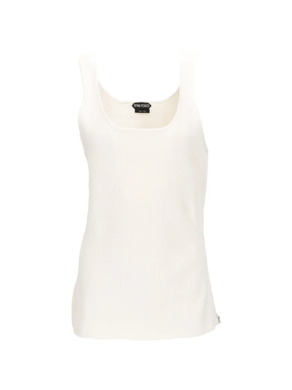 TOM FORD waffle-knit scoop-neck tank top - Bianco