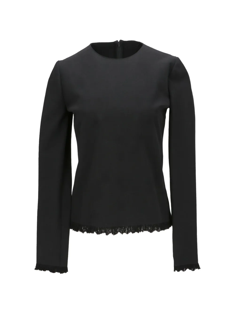 TOM FORD fringed long-sleeve blouse - Nero