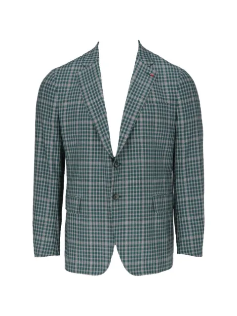 Isaia check-pattern single-breasted blazer