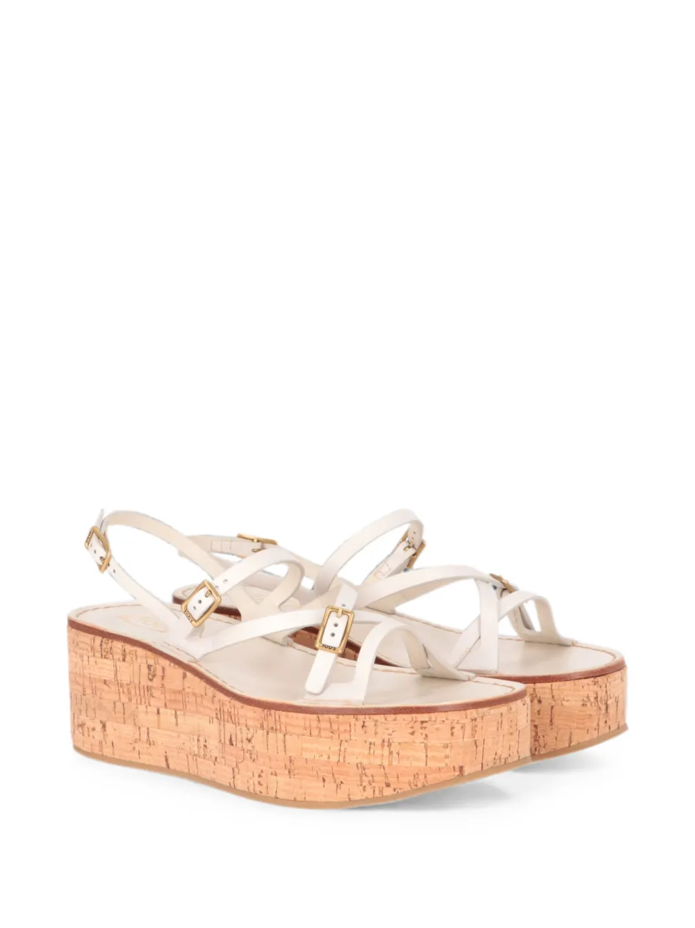 Tod's buckle-fastening platform sandals Wit