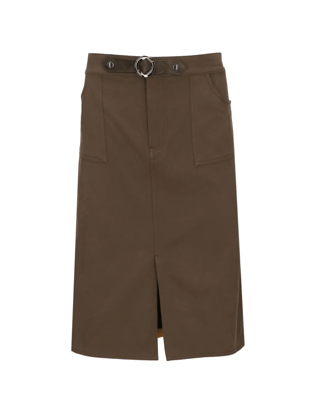 TOM FORD Midi-rok met ceintuur en split Bruin