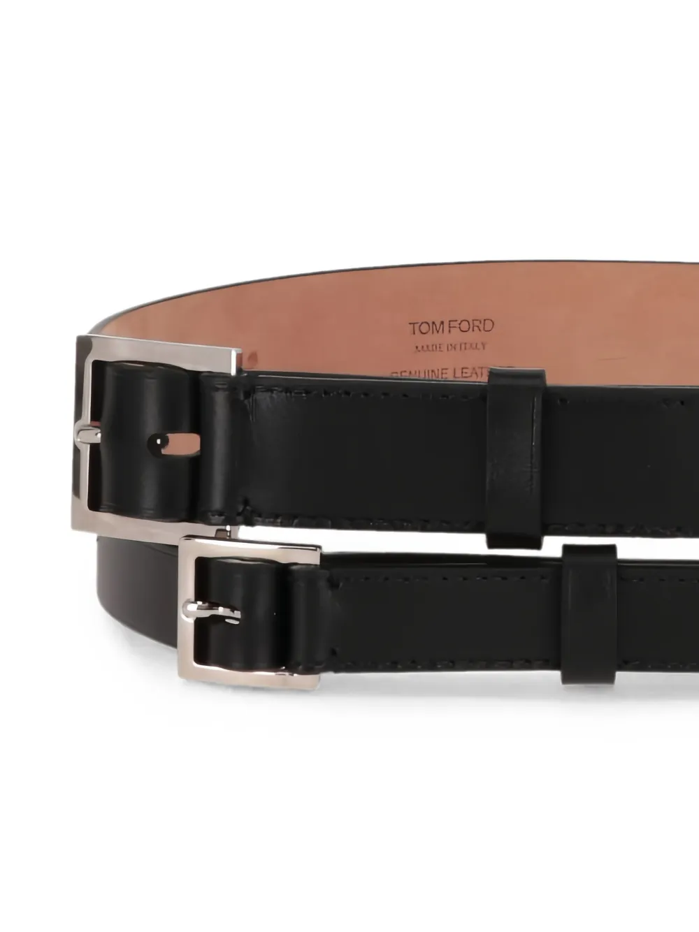 TOM FORD Leren riem met dubbele band Zwart