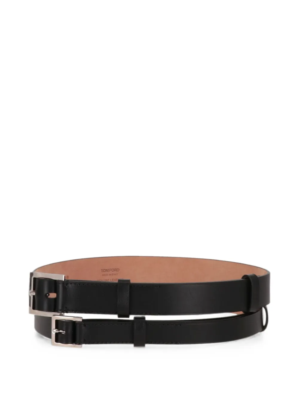 TOM FORD double-strap leather belt - Nero