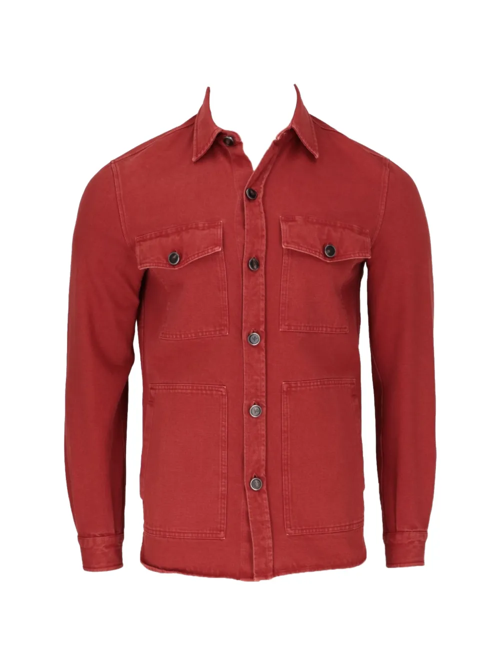 Isaia flap-pocket shirt jacket - Rosso