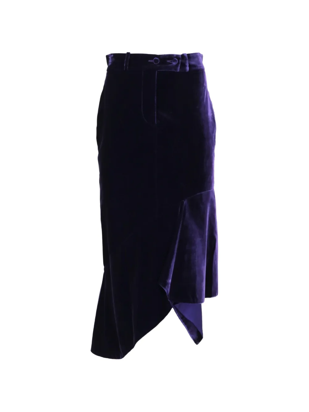 TOM FORD asymmetric ruffled midi skirt - Viola