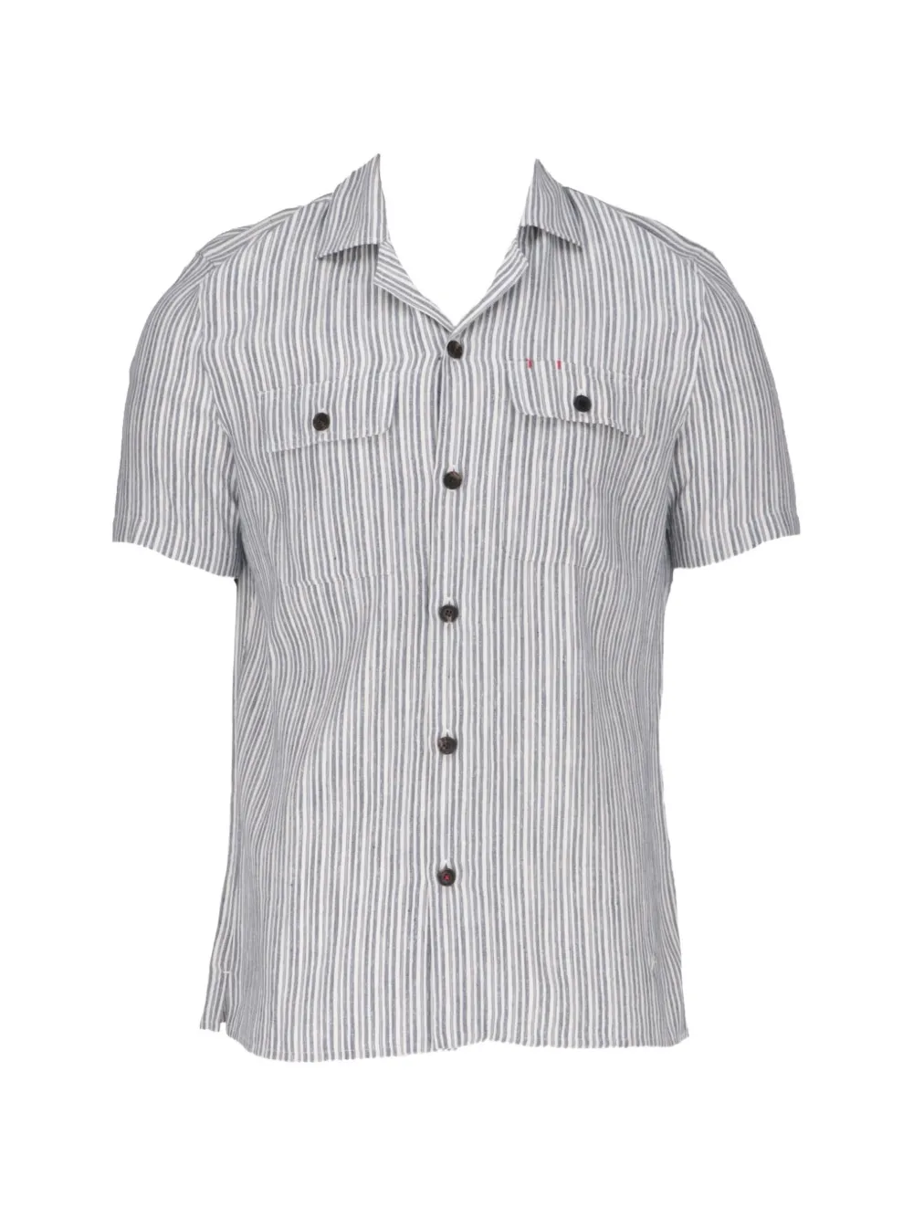 Isaia striped short-sleeved shirt - Bianco