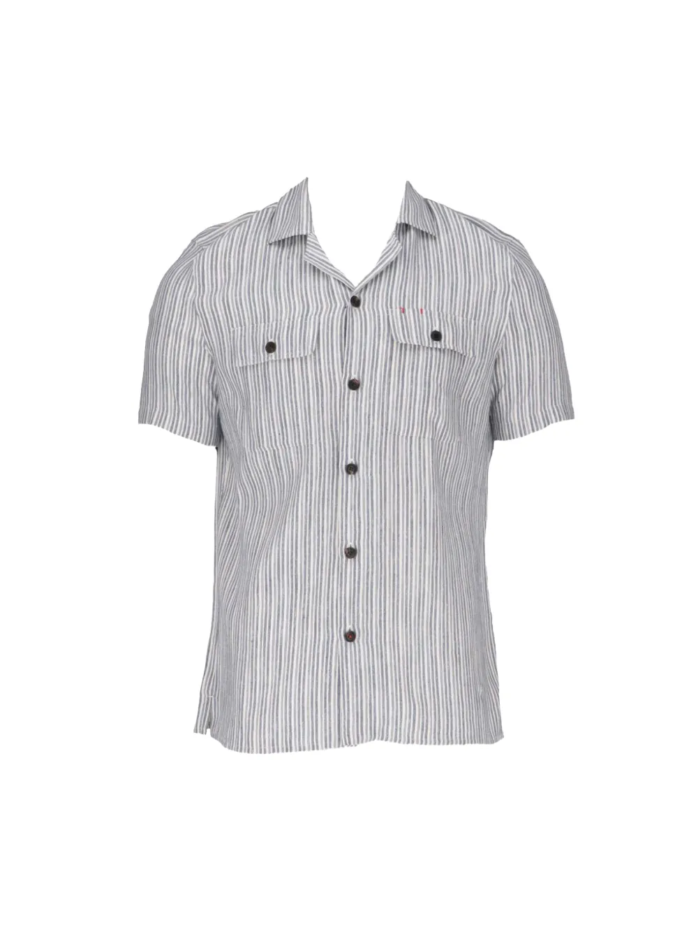 Isaia striped short-sleeved shirt - White