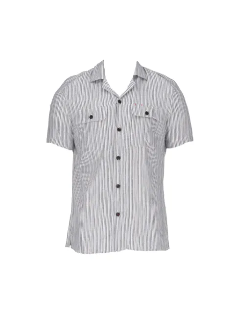 Isaia striped short-sleeved shirt