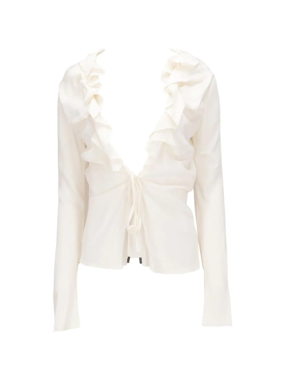 TOM FORD V-neck ruffled blouse - White