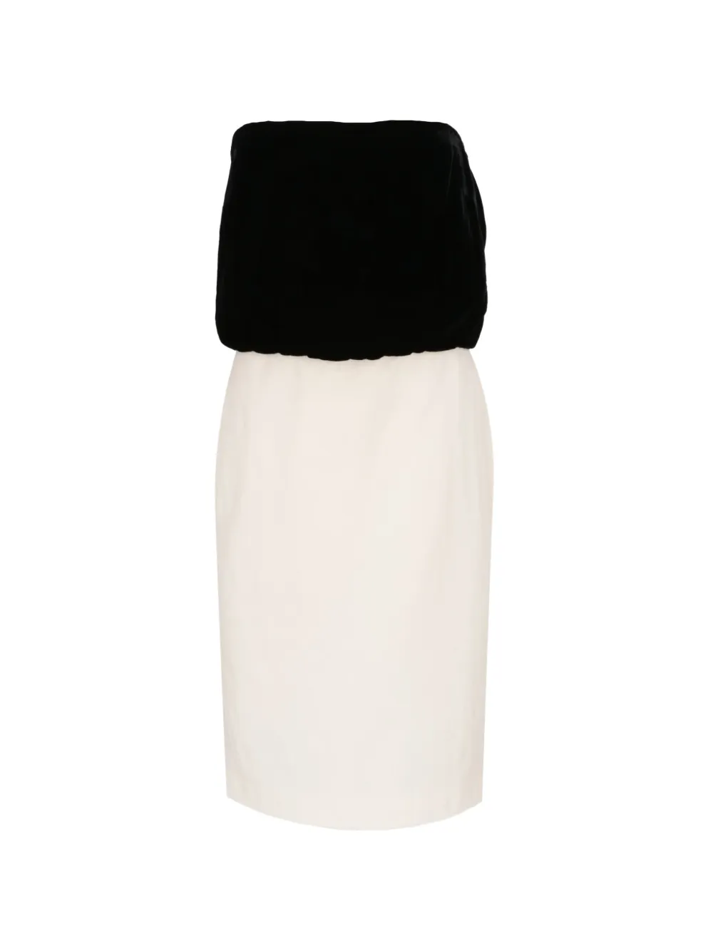 TOM FORD strapless velvet-panel dress - Toni neutri