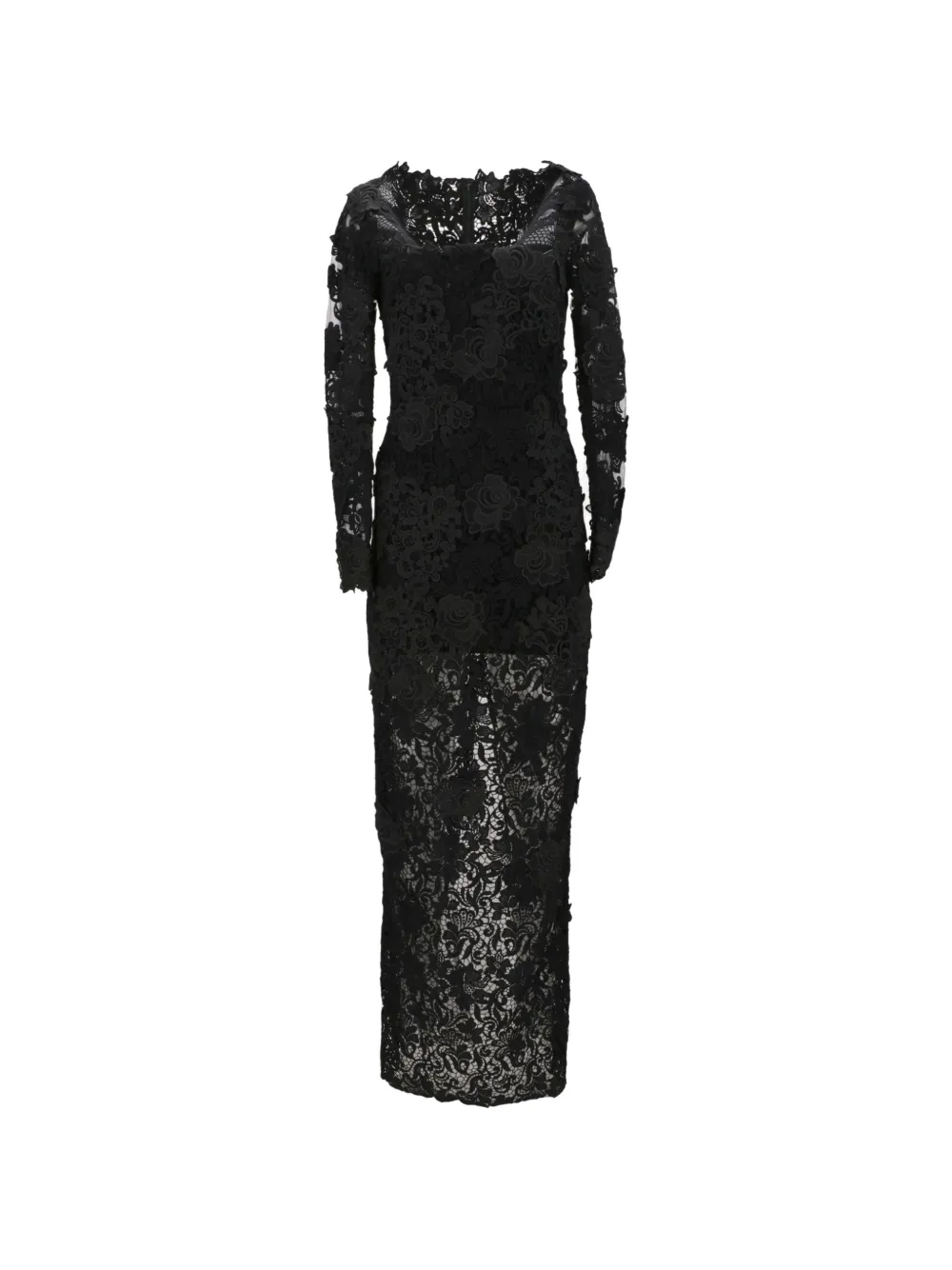 TOM FORD Maxi-jurk met bloemenkant Zwart