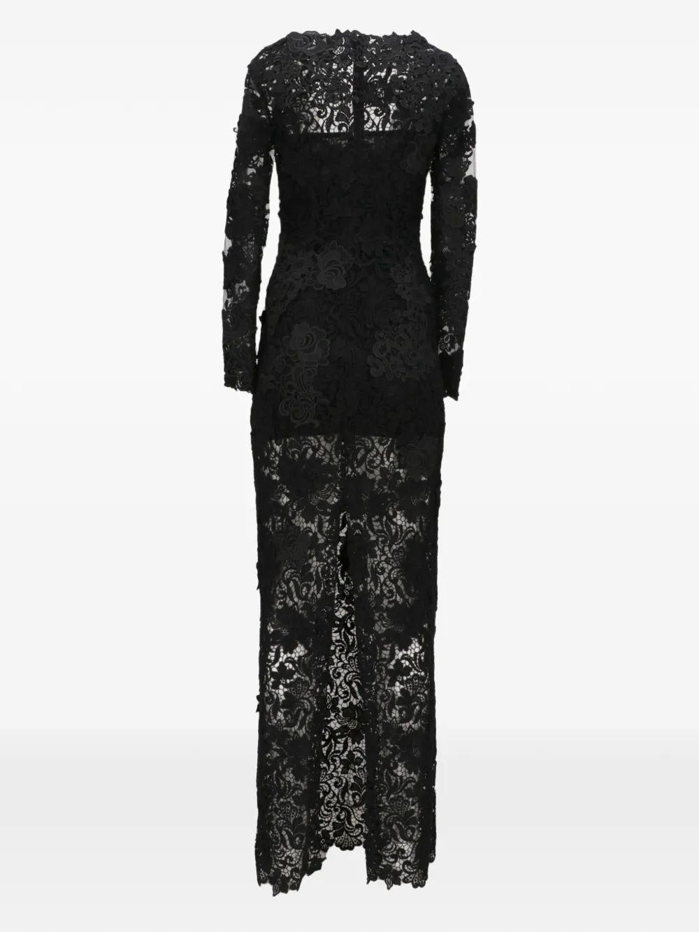 TOM FORD Maxi-jurk met bloemenkant Zwart