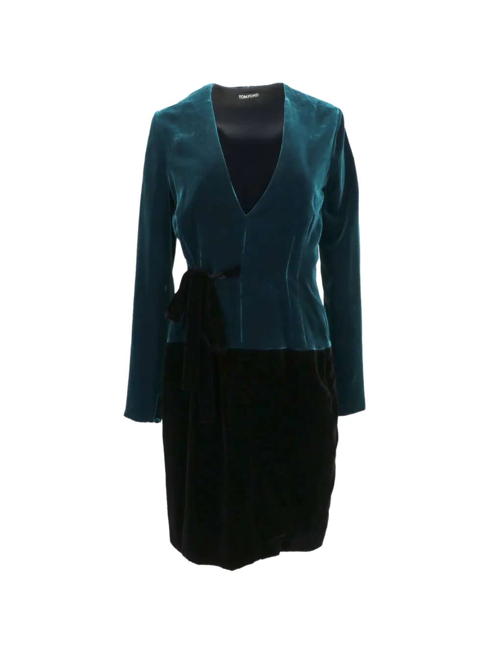 TOM FORD V-neck wrap-tie mini dress - Blau
