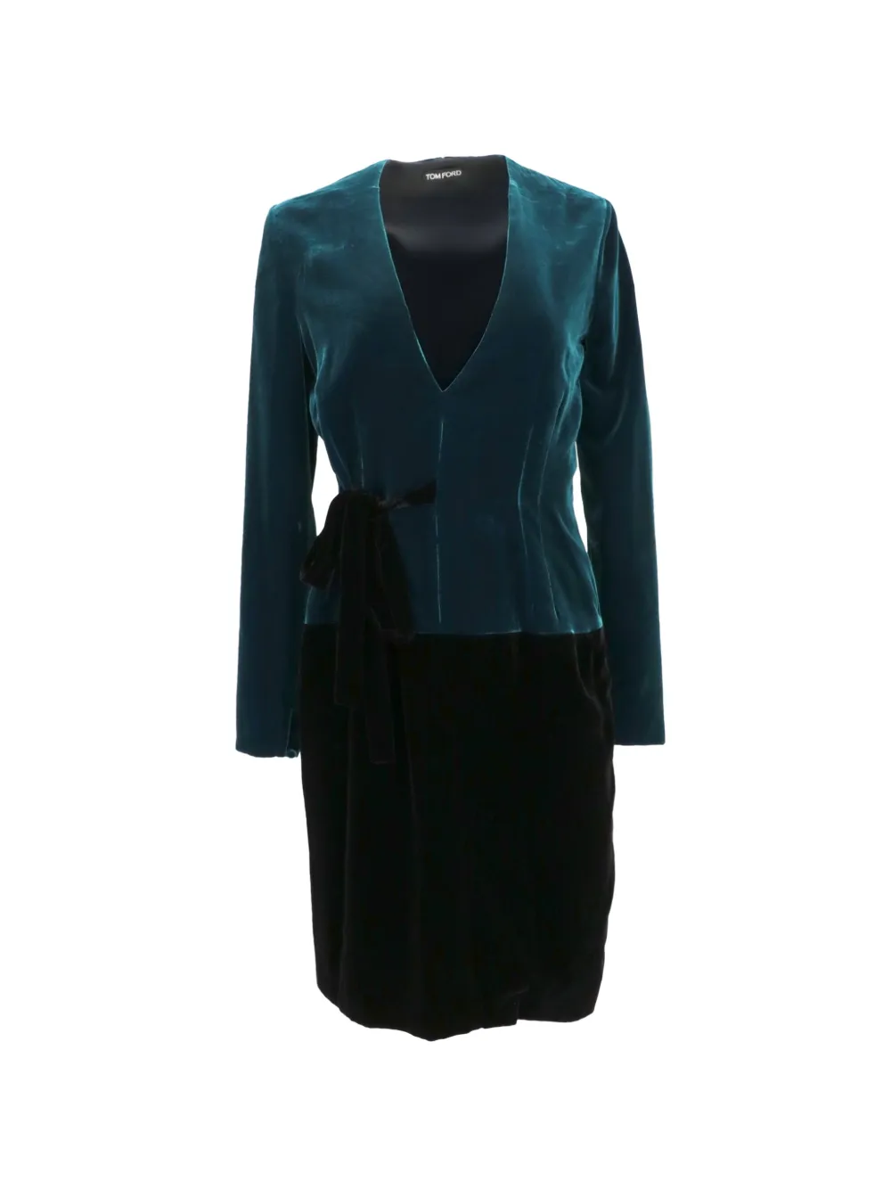TOM FORD V-neck wrap-tie mini dress - Blau