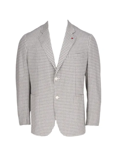 Isaia gingham-check blazer