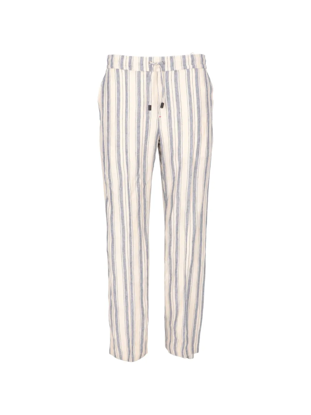 Isaia vertical-stripe drawstring-waist trousers - Toni neutri