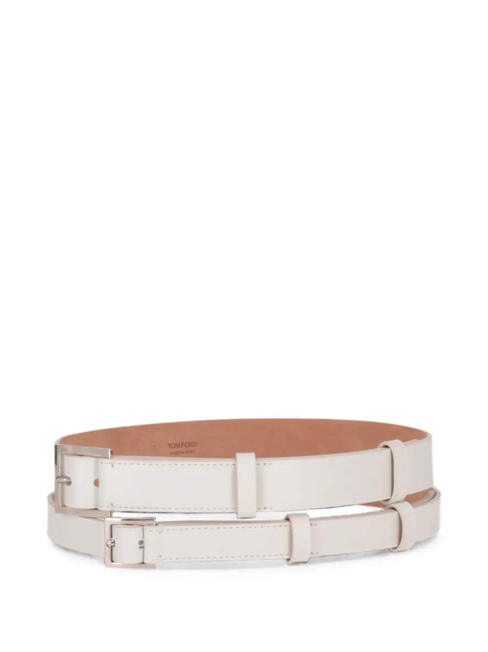 TOM FORD double-strap buckle-fastening belt - Bianco