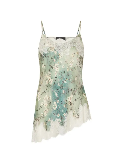 LIU JO printed satin top with lace