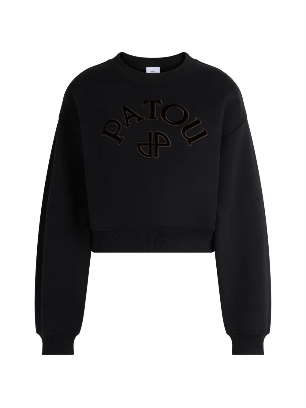 Patou logo-embroidered cropped sweatshirt - Nero